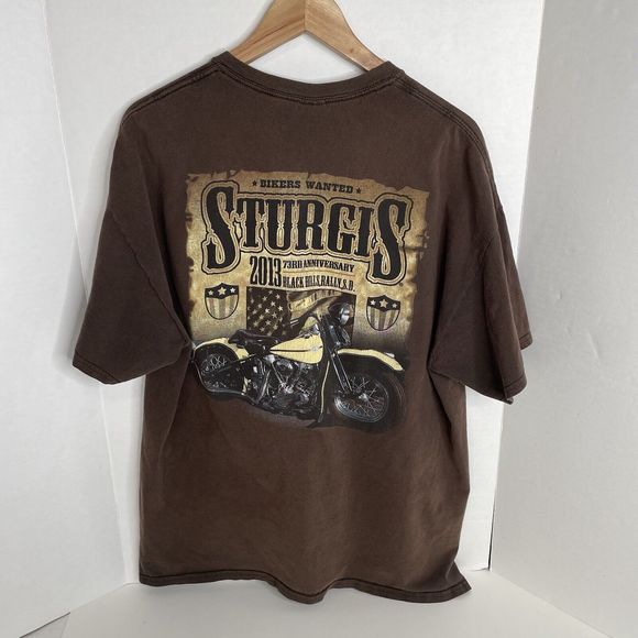 Sturgis Black Hills Rally 2013 T-Shirt, XL, Brown, Gildan, Short Sleeve, Graphic - Picture 3 of 10
